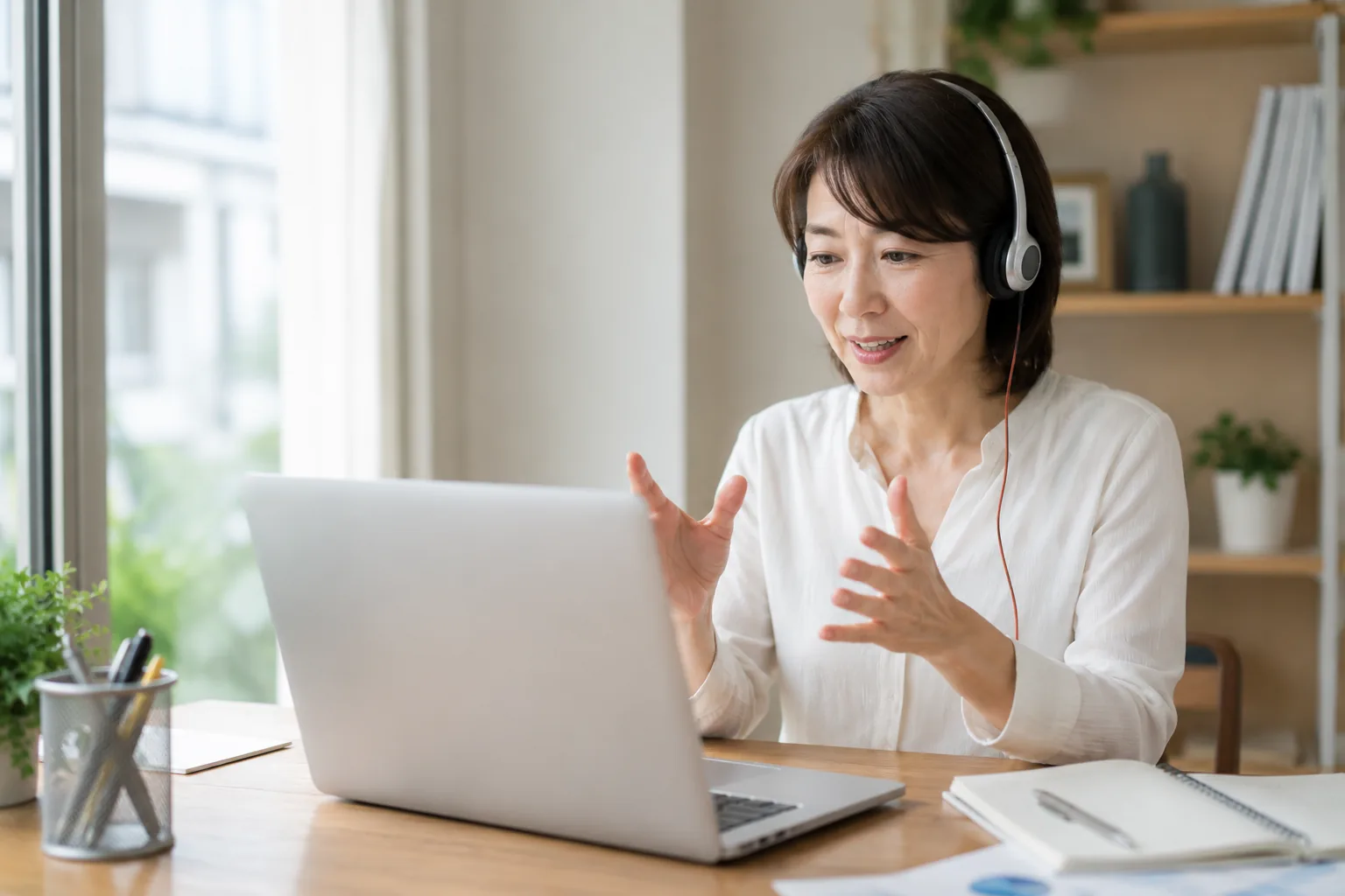 講師と受講者が学び方を相談する様子